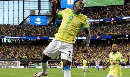 开云-维尼修斯梅开 萨维奥处子球 巴西4比1大胜巴拉圭